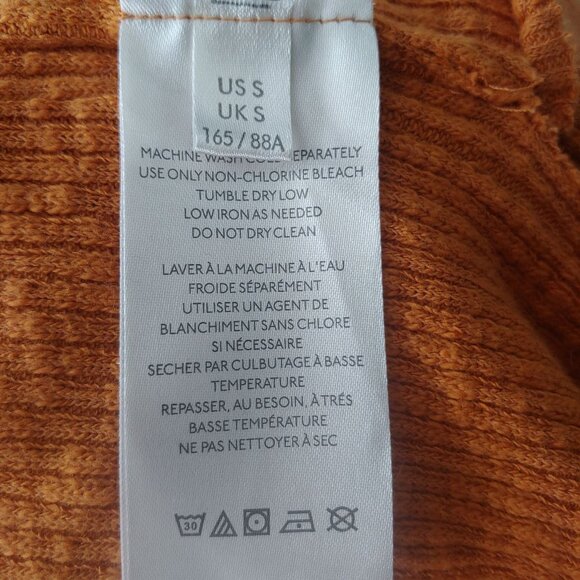 We The Free Rust Ribbed Mock Neck Oversize Crop Batwing Over L-Sleeve Shirt S - Picture 13 of 15